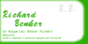 richard benker business card
