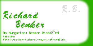 richard benker business card